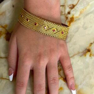 18k real solid gold authentic Ruby’s bracelet